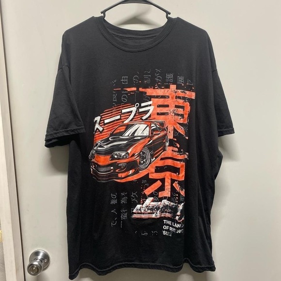 The Unbranded Brand Other - 2XL Black Japanese Graphic Car Shirt Red Launder